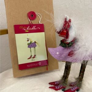 Krinkles Christmas Reindeer Figurine with Red and Purple Accents